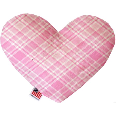 Mirage Pet Products Cupid Pink Plaid Canvas Heart Dog Toy 8 in. 1364-CTYHT8
